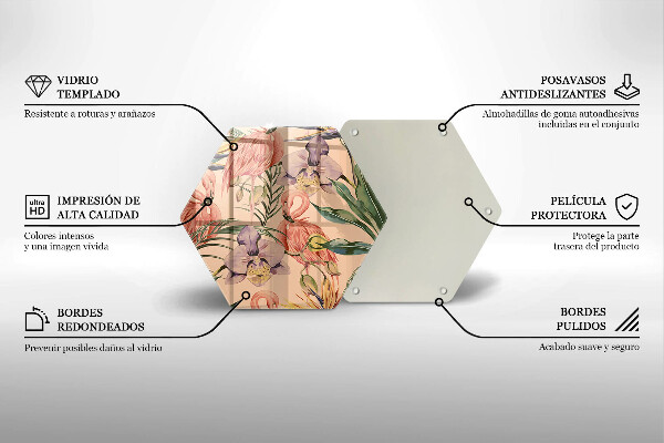 Tagliere in vetro Illustrazione dei fenicotteri