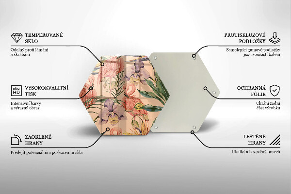 Tagliere in vetro Illustrazione dei fenicotteri