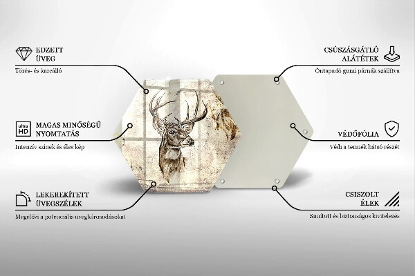 Tagliere in vetro Illustrazione degli animali dei cervi