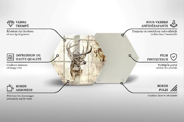 Tagliere in vetro Illustrazione degli animali dei cervi