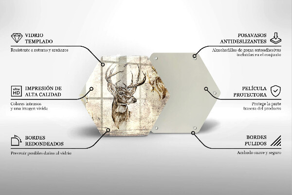 Tagliere in vetro Illustrazione degli animali dei cervi
