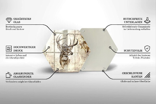 Tagliere in vetro Illustrazione degli animali dei cervi