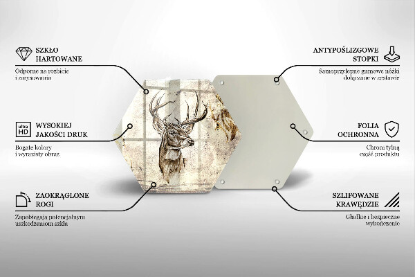 Tagliere in vetro Illustrazione degli animali dei cervi