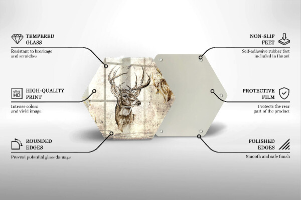Tagliere in vetro Illustrazione degli animali dei cervi