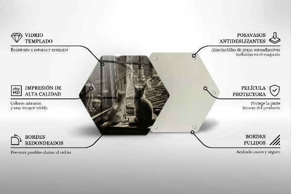 Tagliere in vetro Città e finestra dei gatti