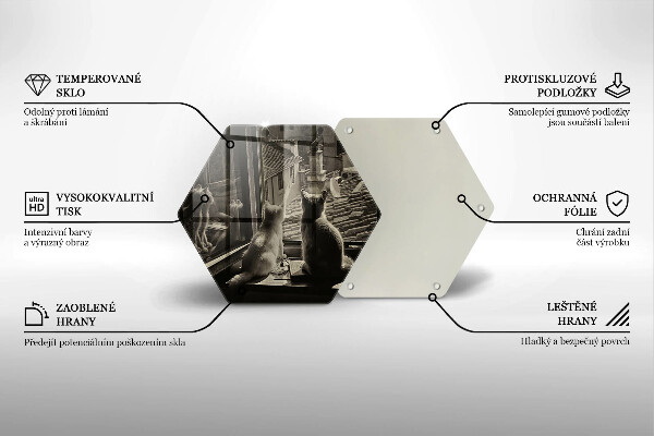 Tagliere in vetro Città e finestra dei gatti