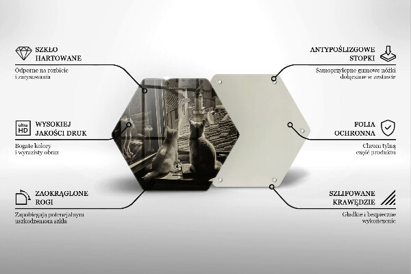 Tagliere in vetro Città e finestra dei gatti