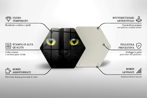 Tagliere in vetro Occhi di gatto animale