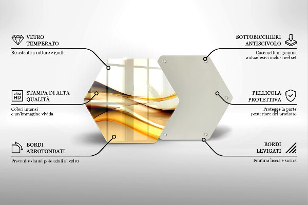 Tagliere in vetro Linee di fumo astratte