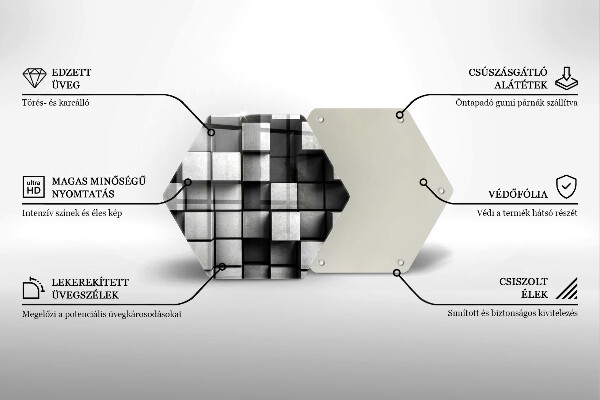 Tagliere in vetro Quadrati astratti 3D