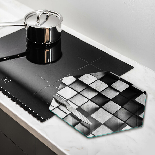 Tagliere in vetro Quadrati astratti 3D