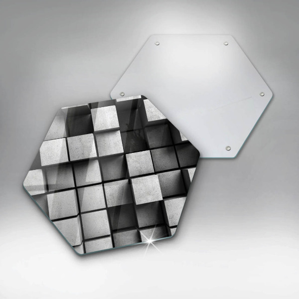 Tagliere in vetro Quadrati astratti 3D