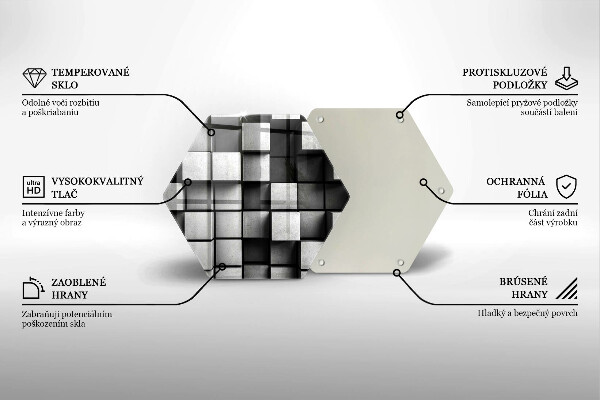 Tagliere in vetro Quadrati astratti 3D