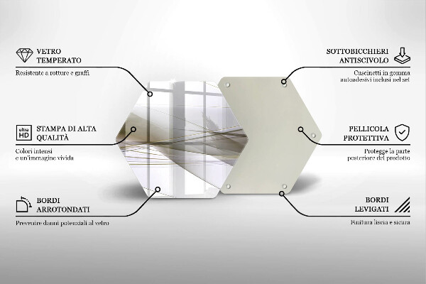 Tagliere in vetro Disegno di linee astratte