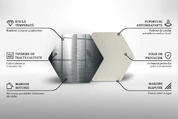 Tagliere in vetro Struttura del metallo