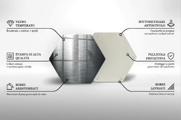 Tagliere in vetro Struttura del metallo