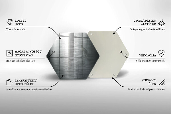 Tagliere in vetro Struttura del metallo