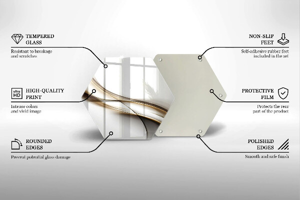 Tagliere in vetro Astrazione di linee morbide