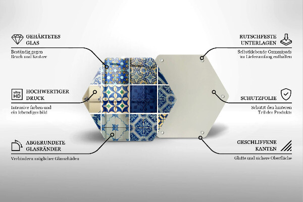 Tagliere in vetro Piastrelle decorative