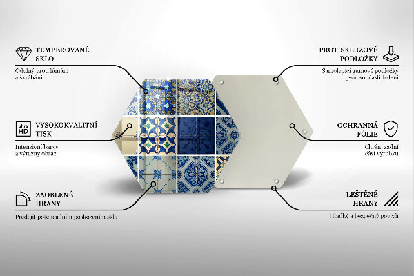 Tagliere in vetro Piastrelle decorative