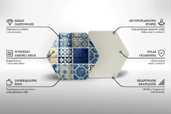 Tagliere in vetro Piastrelle decorative