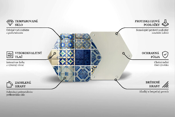 Tagliere in vetro Piastrelle decorative