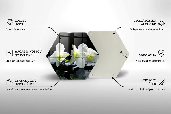 Tagliere in vetro Fiori bianchi nell'acqua Zen