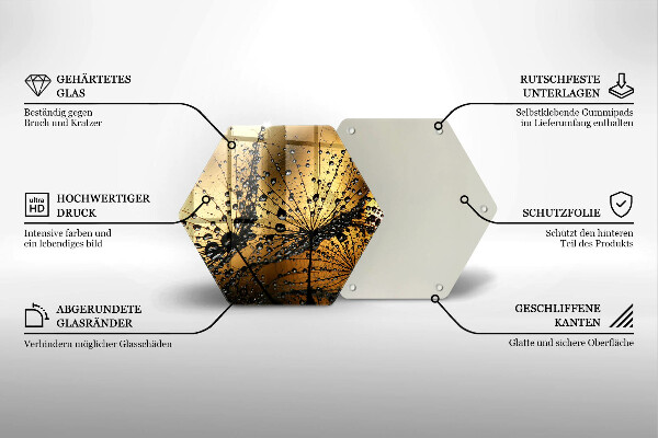 Tagliere in vetro Rugiada e denti di leone