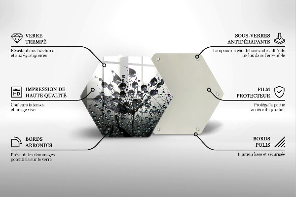 Tagliere in vetro Denti di leone e rugiada