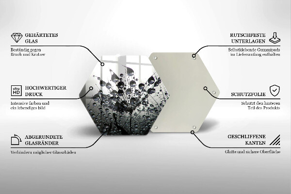 Tagliere in vetro Denti di leone e rugiada