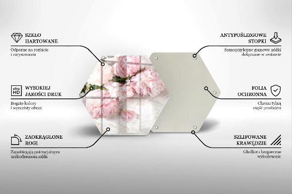 Tagliere in vetro Delicati fiori di rose