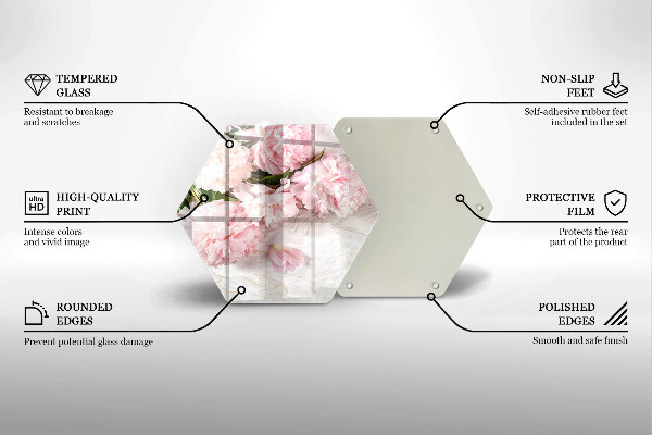 Tagliere in vetro Delicati fiori di rose