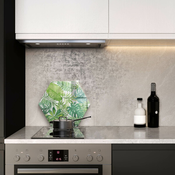 Tagliere in vetro Foglie boho dell'acquerello