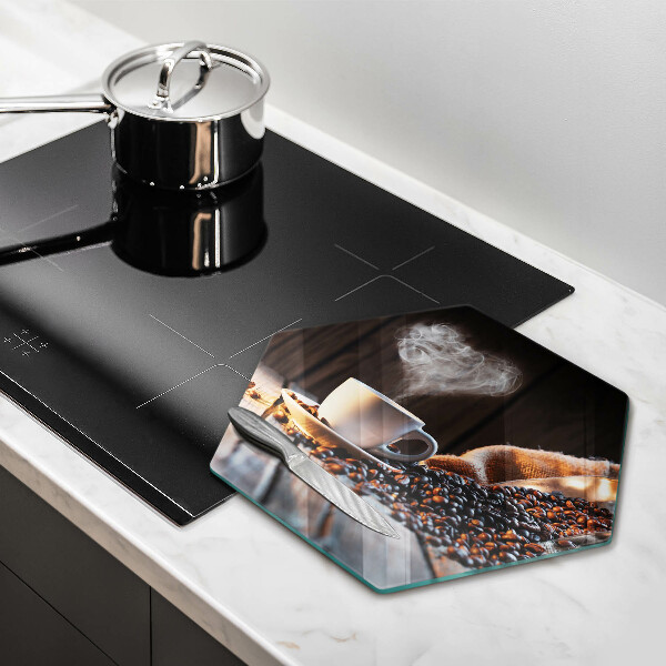 Tagliere in vetro Tazza e cuore di caffè