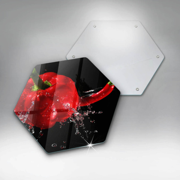 Tagliere in vetro Peperoni rossi in acqua