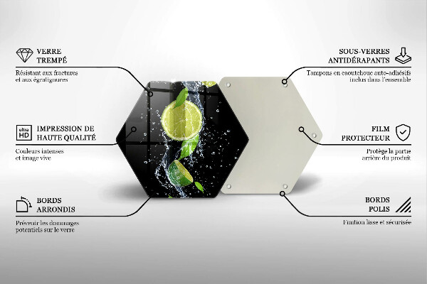 Tagliere in vetro Limette succose in acqua