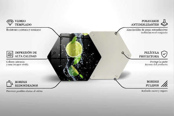 Tagliere in vetro Limette succose in acqua