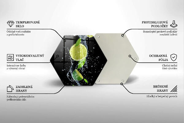 Tagliere in vetro Limette succose in acqua