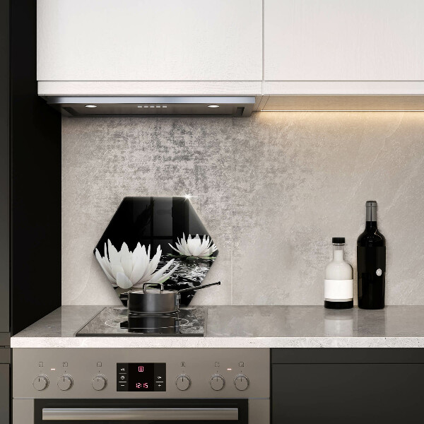 Tagliere in vetro Gigli bianchi sull'acqua