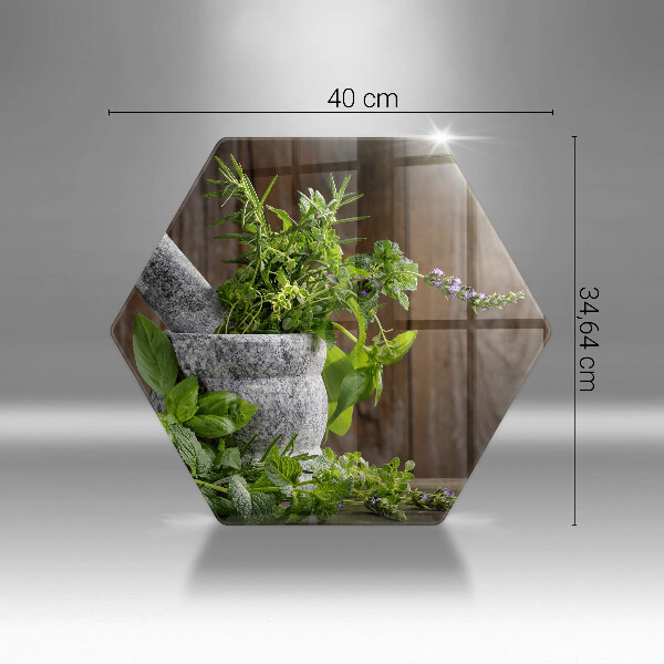 Tagliere in vetro Piante erbe e legno