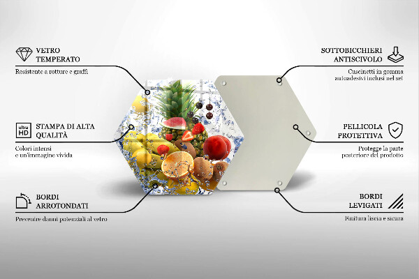 Tagliere in vetro Frutta succosa e acqua