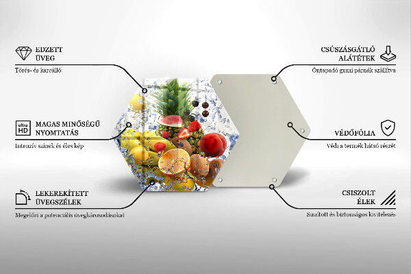 Tagliere in vetro Frutta succosa e acqua