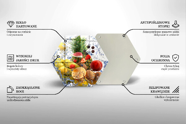 Tagliere in vetro Frutta succosa e acqua