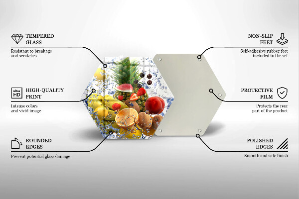 Tagliere in vetro Frutta succosa e acqua