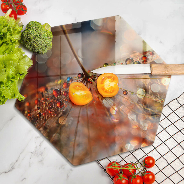 Tagliere in vetro Dente di leone bagnato