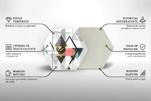 Tagliere in vetro Triangoli astratti