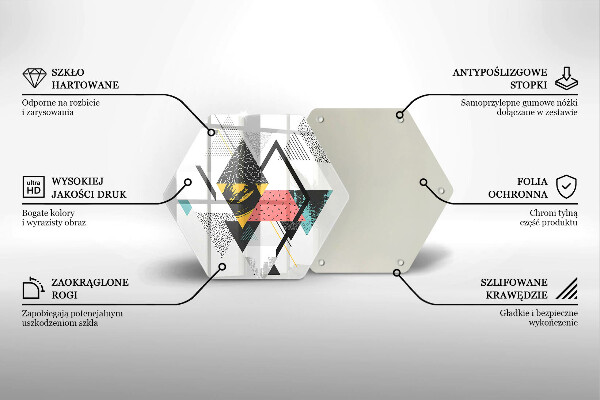 Tagliere in vetro Triangoli astratti