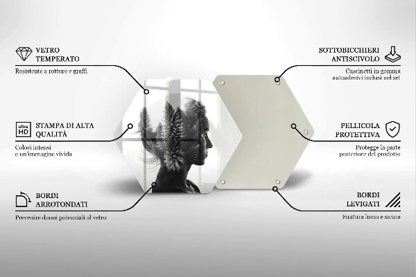 Tagliere in vetro Donna e foresta