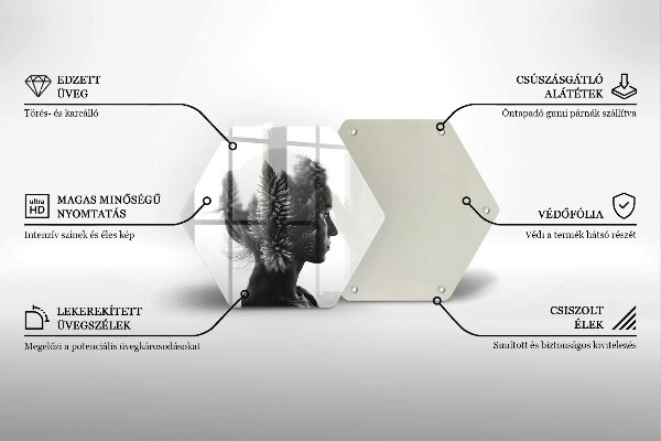 Tagliere in vetro Donna e foresta