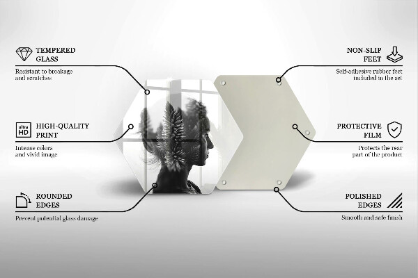 Tagliere in vetro Donna e foresta